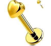 OUFER Body Piercing Lip Piercing Jewellery 18G/16G Labret Stud Titanium Helix Earrings Threadless Tragus Bar Push in 6/8mm Cartilage Flat Back Earring Conch Piercings Jewelry