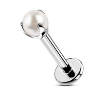 OUFER Body Piercing Lip Piercings Jewellery Threadless Labret Studs 16G Tragus Helix Studs Earrings Lip Labret Piercing Pearl Push in Cartilage Earrings