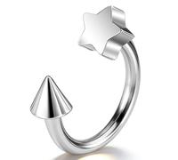 OUFER Body Piercing Lip Ring: Titanium Labret Piercing Jewellery 16G(1.2mm) 8/10mm Helix Earring Star Nose Septum Cartilage Hoop for Women Men Daily/Party Wear