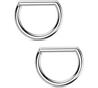 OUFER Body Piercing Nipple Bar: 2pcs 14G 316L Surgical Steel 14MM Clicker Nipple Rings Piercing Barbells Jewellery Set for Women Men