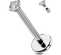 OUFER Body Piercing Nose Piercing Stud 6/8/10/12mm 18G Internally Helix Earrings Labret Piercing Jewellery Titanium Conch Tragus lobe Earring Bars Flat Back Earrings