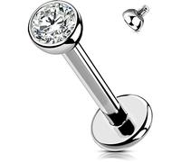 OUFER Body Piercing Piercing de Labio 16g 6/8/10/12mm Rosca Interna aretes de Tragus joyería de Grado 23 Titanio hélice caracola Labio labret Barras de Piercing