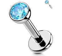 OUFER Body Piercing Push In Labret Lip Stud Bar 6/8/10/12mm Titanium Helix Piercing 16G Theadless Tragus Labret Lip Earring Jewellery Cartilage Earring