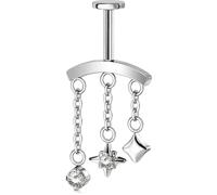 OUFER Body Piercing Push in Vertical Helix Earring Stainless Steel right