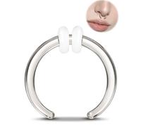 OUFER Body Piercing Septum Hoop: C Shape Glass Pincher Tapers Stretching Piercing Jewelry Nose Gauge Earring Nipple Rings 14G Women Men