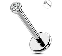 OUFER Body Piercing Threadless Labret Piercing Jewellery 18G 5/6/8/10/12mm Titanium Lip Labret Stud Tragus Helix Cartilage Stud Bar Piercing Jewellery