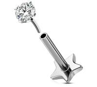 OUFER Body Piercing Titanium 5/6/8/10/12mm 16G Threadless Labret Piercing Lip Stud Bar Push in Tragus Helix Conch Earrings