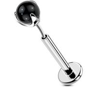 OUFER Body Piercing Titanium 6/8/10/12mm Threadless Lip Studs Push in Labret Piercing Black Obsidian Cartilage 16G Tragus Helix Monroe Piercing Stud Jewelry