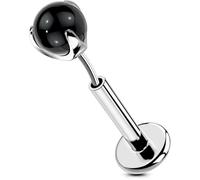 OUFER Body Piercing Titanium 6/8/10/12mm Threadless Lip Studs Push in Labret Piercing Black Obsidian Cartilage 16G Tragus Helix Monroe Piercing Stud Jewelry