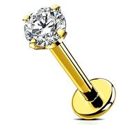 OUFER Body Piercing Titanium Internally Lip Bars Labret Stud Piercing 6mm/8mm/10mm/12mm Helix Earring 16G Tragus Earring Piercing Jewellery Gold Tragus Helix Conch Lip Piercing Bars