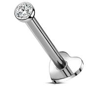 OUFER Body Piercing Titanium Labret Lip Stud Threadless Tragus Monroe Helix Cartilage Lip Studs Earrings Piercing Jewelry 16G 5/6/8/10/12mm Push in Flat Back Earring