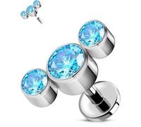 OUFER Body Piercing Titanium Labret Monroe Lip Bar Internally Tragus Helix Stud Piercing Jewelry 5/6/8/10/12mm 16G Curved Labret Conch Cartilage Earrings