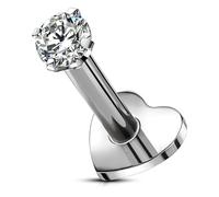 OUFER Body Piercing Titanium Labret Studs Lip Piercing Jewellery Threadless Push in Medusa Monroe Piercing Lip Bar Earring Piercing Studs 5/6/8/10/12mm Conch Tragus Helix Piercing Jewellery