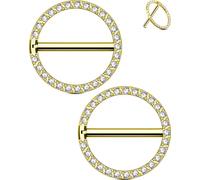 OUFER Body Piercing Titanium Nipple Piercing Rings 14G Nipple Bars Clicker Nipple Rings Nipple Barbell Piercing Jewellery Nipple Piercing Bars