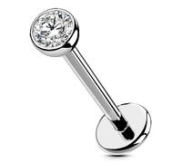 OUFER Body Piercing Titanium Push in Labret Piercing Stud Jewellery 18G 5/6/8/10/12mm Lip Labret Stud Tragus Helix Cartilage Stud Bar Piercing Jewellery