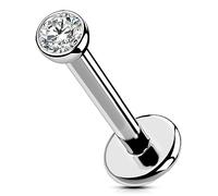 OUFER Body Piercing Titanium Threadless Labret Stud Piercing 6mm/8mm/10mm/12mm Lip Bars Helix Tragus Earring Piercing Jewellery 16G Push In Tragus Helix Lip Piercing Bars