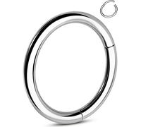 OUFER G23 Anillo Clicker de Titanio para Cartílago con Aro Piercing Helix Joyería 16G Daith Rook Conch Bisagra Septum Labial Labret Anillo Nasal 1.2mm para Hombre Mujer Regalo 6-12mm, 16g 12mm