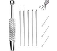 OUFER - Juego de pinzas para perforación, acero quirúrgico, aguja, guía de taladro, 16 g, 18 G, pinza para bolas herramienta de perforación, para abrir y cambiar accesorios de kit para oreja, nariz