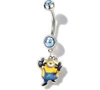 OUFER | Minions 14G Dangle Belly Button Ring 10mm Belly Piercing Jewelry | Hypoallergenic 316L Surgical Steel 10mm Navel Rings, James Minion Dangle Navel Piercing Jewelry for Women Men