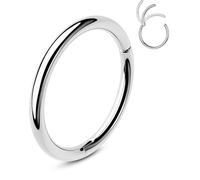 OUFER Pendiente de hélice 16G de acero inoxidable 316L para cartílago, anillo de aro concha, joyería Daith, joyería de piercing de labio 5/6/7/8/9/10/11/12 mm, 16G11mm, Acero inoxidable, Metal.