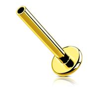 OUFER Piercing Corporal de Titanio Dorado de Empuje en 6/8/10/12mm 16G Labret de Monroe Labio Tragus Hélix Aro de Pendiente de Piercing Barra de Repuesto Labret de Labio sin Rosca Concha