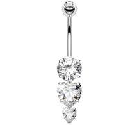 OUFER Piercing para ombligo de acero inoxidable 316L con rosca interior de 14 g, joyería para ombligo, joyería para mujer, 8/10/12/14/16 mm, 14G12mm, Acero inoxidable, Circonia cúbica