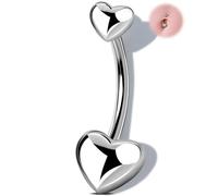 OUFER Piercing para ombligo, rosca interior G23, titanio 14G, 10/12/14/16 mm, estilo minimalista, para el ombligo, para mujeres, 14G16mm, Titanio, Metal