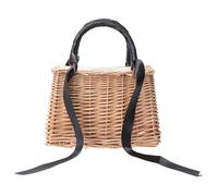 OUFGXZL Cesta for niña de Las Flores, pequeña Cesta de Mimbre con asa, Cesta Decorativa de ratán con Forro de Tela for Bodas, picnics y Vacaciones en el mar (15 x 13 x 23 cm)(Black,23x16cm)