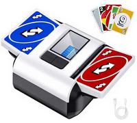 OUFUYU Barajador de Cartas Automático, Mezclador automático de Tarjetas Recargable para 1-2 Barajas - Modo Auto/Manual Silencioso para Póker, UNO, Blackjack, Skip-BO, Bridge