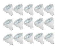 OUGEER 15 bombillas LED MR16 de 6 W AC 220 - 240 V, GU5.3, equivalente a 60 W MR16, luz blanca cálida, 3000 K, foco GU5,3, 600 lúmenes, no regulable