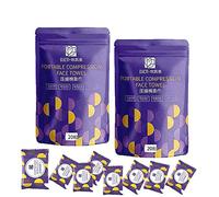 Ougeer 2 toallas de 20 piezas mini comprimidas portátiles desechables de algodón comprimido para viajes, camping, deportes, salón de belleza, toallitas de manos gruesas y aumentadas (tamaño: 25 x 35