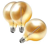 ougeer 3 LED Bombilla Vintage Edison E27 G125 Globe Bombilla de bajo consumo 220 V 4 W equivalente a 40 W, 2300 K, Blanco cálido