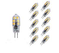 OUGEER Pack de 10 Bombillas LED de Bajo Consumo G4 2W,12 SMD 2835,luz Blanca Cálida 3000K, 200 LM AC/DC 12V Bombillas LED Lámparas G4