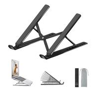 OUGEP Soporte para Portátil, Múltiples Ángulos Ajustable Soporte para OrdenadoTabletas, Ergonómico y Protector Ventilado Plegable para Macbook DELL, HP otro10-15.6” Laptop(Negro2)
