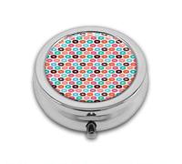 Oughnuts and Macarons Colorido gráfico formas redondas delicioso sabor postre tema personalizado redondo SilverBox bolsillo 2.1 pulgadas - 3 compartimentosBox/pastillero bolsillo