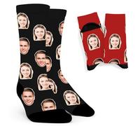 ougiver Calcetines personalizados con cara para fotos, unisex, calcetines personalizados con imagen, regalos divertidos para hombres y mujeres, Socks-tj19, Altoa única