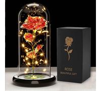 ougiver Rosa de galaxia personalizada para ella, flores de rosas artificiales, regalo para mujeres, mamá, esposa, amante, hija, rosa en cúpula acrílica, regalo para boda, cumpleaños, aniversario