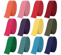 OUGPIU Gurtband,Baumwolle Gurtband 12 Stück 36M Lang 25mm Breit,Schweres Taschengurt Polypropylen Gurtbänder für Nähen Bindungsgeschenk Verpackung Stricken von DIY Basteln