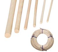 OUGPIU Rollo Ratán Natural para Bases de Tejer Cestas,Tubo de Mimbre Ratán, Rollo de Ratán para Trenzado Manualidades, Cestería, 500 g 6mm de Diámetro