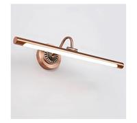 OUHFCASN Lámpara de baño de bronce rojo LED de 8 W y 455 mm, lámpara de espejo dorada europea for dormitorio, vestidor, iluminación de pared con imagen Lámpara de exhibición de arte(Red Bronze)