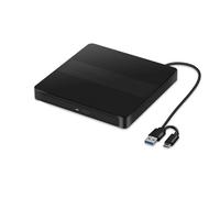 OUHFCASN Lector de DVD, VCD y CD Externo Delgado 2 en 1, Tipo C, USB 3.0, Grabador de Unidad óptica, Reproductor portátil for PC y portátil Amplia compatibilidad