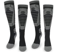 ouhos 2 pares de calcetines térmicos de esquí para mujer, calcetines térmicos gruesos de invierno, para mujer, talla 39-42 (FR/ES, Números, 39, 42, Regular, Regular, Negro y negro)