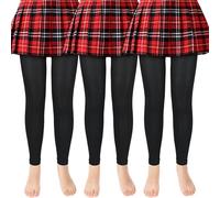 ouhos 3 medias de ballet para niña, sin pies, opacas, color blanco y negro, extremadamente resistentes, para niños, tallas 100-170 (FR/ES, Edad, 8 años, 10 años, Regular, Negro)