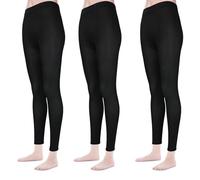 ouhos 3 pares de medias de ballet sin pie para mujer, suaves, opacas, medias de baile, color negro (FR/ES, Letras, XL, XXL, Regular, Regular, Negro)