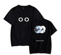 OUHZNUX Camiseta De Algodón Camiseta con Cuello Redondo para Hombres Y Mujeres Camiseta Summer Street Hip-Hop Singer Boywithuke Camiseta Casual Manga Corta XS-3XL-Black||XS