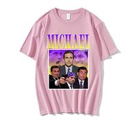 OUHZNUX Camisetas Michael Scott Unisex Tribute The Office Hombres Camisetas Serie De Televisión Dwight Schrute Steve Carell Camisetas Moda Casual Manga Corta Algodón Oversized Xxs-3Xl