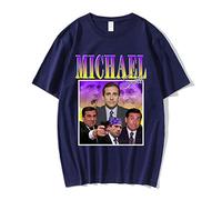 OUHZNUX Camisetas Michael Scott Unisex Tribute The Office Hombres Camisetas Serie De Televisión Dwight Schrute Steve Carell Camisetas Moda Casual Manga Corta Algodón Oversized Xxs-3Xl