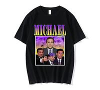 OUHZNUX Camisetas Michael Scott Unisex Tribute The Office Hombres Camisetas Serie De Televisión Dwight Schrute Steve Carell Camisetas Moda Casual Manga Corta Algodón Oversized Xxs-3Xl