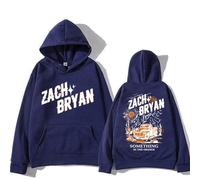 OUHZNUX Cantante Zach Bryan Tour 2025 Sudaderas con Capucha Hombres Mujeres Moda Estética Sudaderas Casual XS-3XL-Dark Blue||x_s