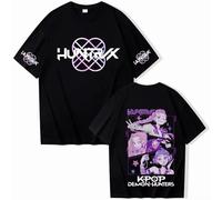 OUHZNUX Manga Corta K-Pop De-Mon H-Hunters Merch Camiseta Mujeres Hombres Vintage Algodón T-Shirt Verano Casual tee Top Ropa XXS-4XL-Black||XX_s